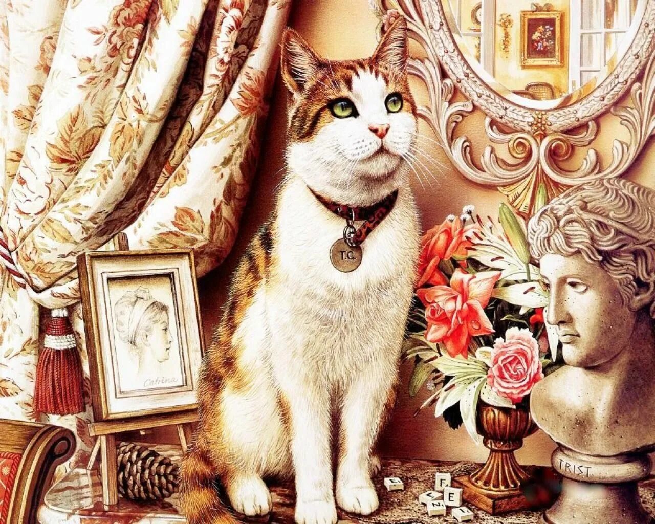 День уважения котов. Коты Geoffrey Tristram. Джеффри Тристрам художник. Картина котики. Коты в живописи.