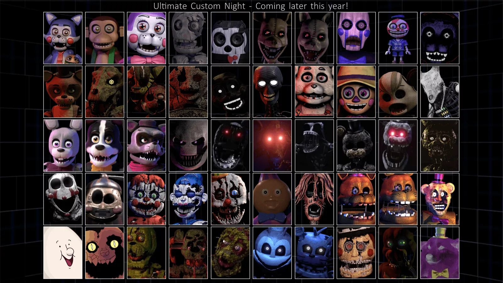 Фнаф кастом найт аниматроники. Fnaf ultimate custom night меню. алтимейт кастом найт. fnaf ультимейт кастом найт. таблица ультимейт кастом найт.