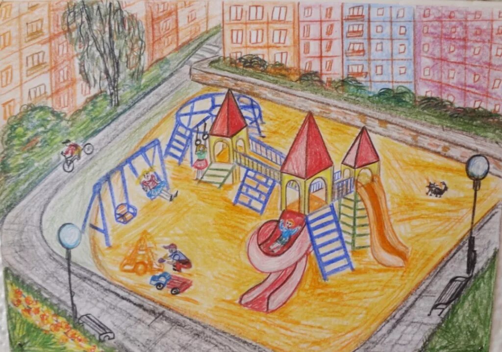 Проект твой город. Город рисунок. Двор глазами ребенка. Двор рисунок. Детские рисунки города.