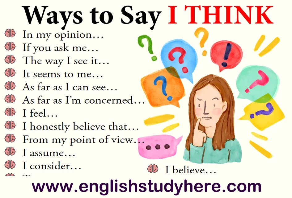 Because in my opinion. Ways to say i think. Синонимы i think на английском. Other ways to say i think. Синонимы к фразе i think.