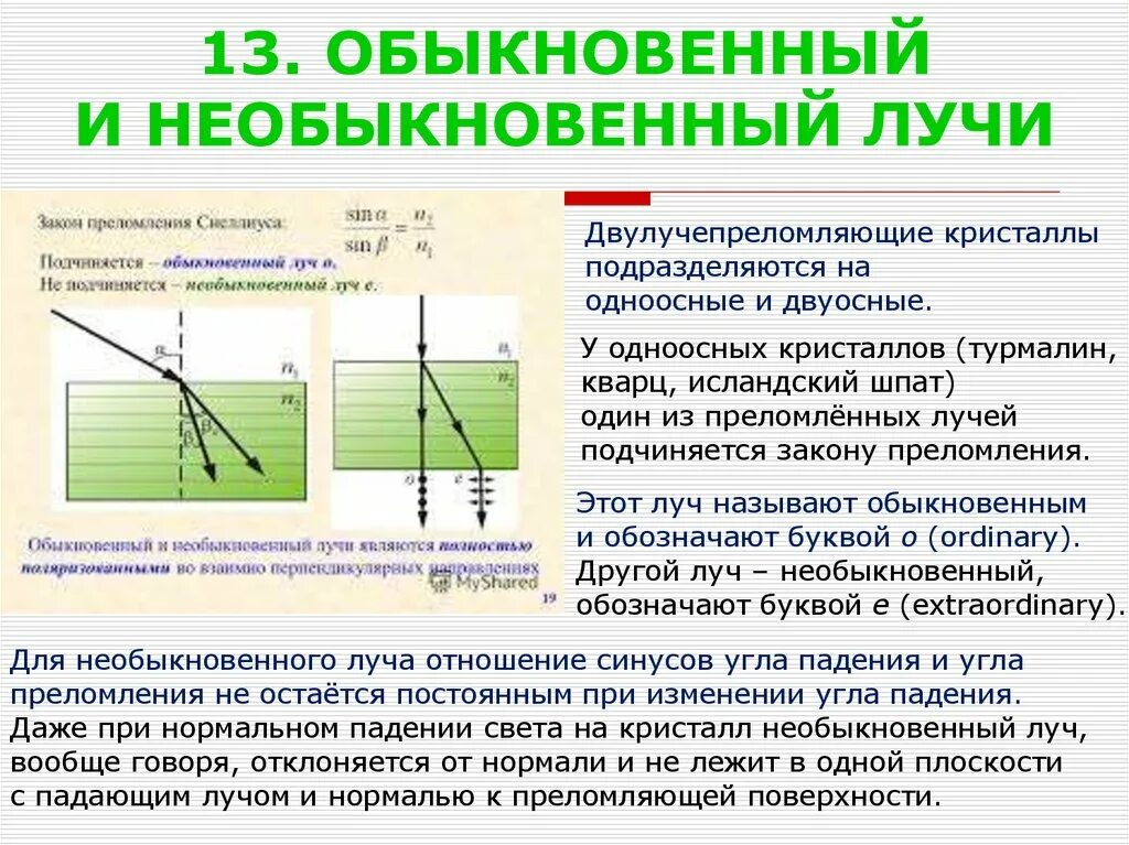 Луч имеет направление. Обыкновенный и необыкновенный лучи. Обыкновенный и необыкновенный лучи поляризация. Обыкновенный и необыкновенный лучи в одноосных кристаллах. Обыкновенный и необыкновенный лучи поляризованы.