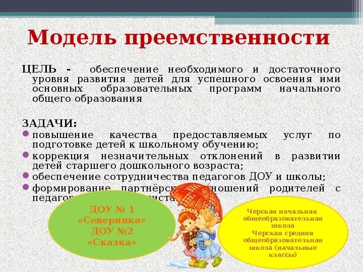 Преемственность со школой. Модель преемственности ДОУ И школы в условиях ФГОС. Преемственность ДОУ И начальной школы. Преемственность в детском саду. Преемственность детского сада и школы.