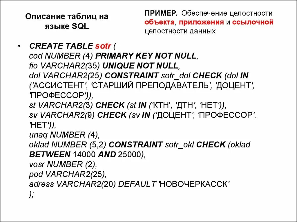 Описание арм. Таблица «описание АРМ».