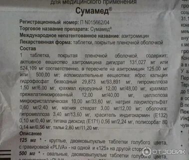 Сколько действует антибиотик сумамед