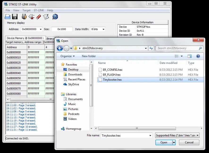 Stm32 bootloader driver. Bin hex. hex bin editor. libusb driver. hex to bin.
