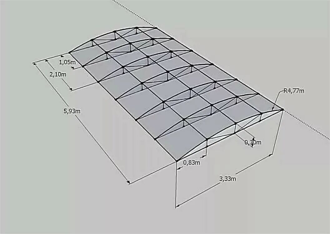 С шагом 10 мм. Обрешетка на навес из профильной трубы. Навес из поликарбоната шаг обрешетки. Навеса односкатный полуарочный чертеж 6000*10000. Обрешетка из профильной трубы под поликарбонат.