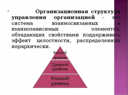 Перечислите уровни управления организационной структуры