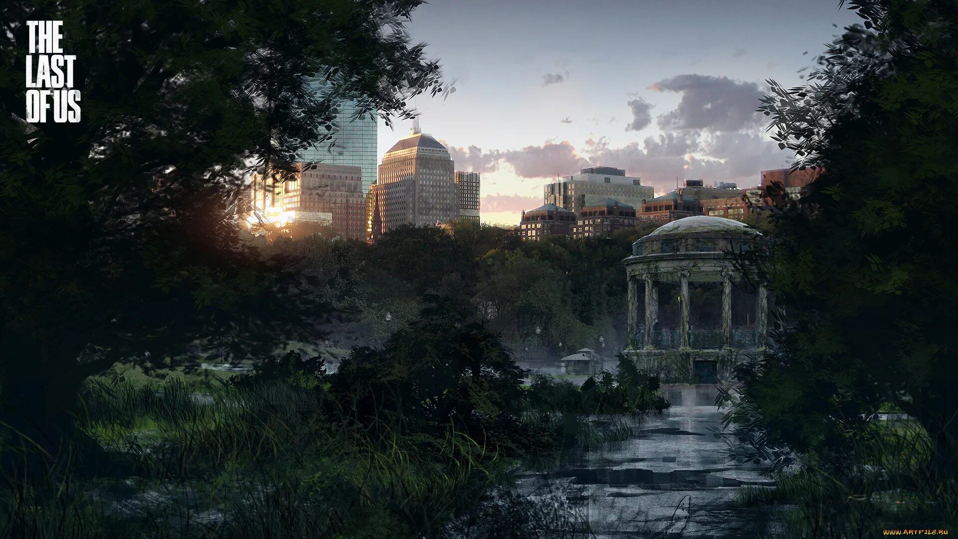 Town of us 3 3 2. The last of us город. The last of us город арт. Постапокалипсис арт the last of us. Заброшенный город the last of us 2.