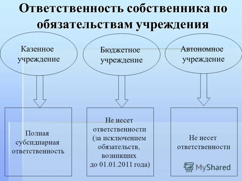 Ответственность по обязательствам учреждения