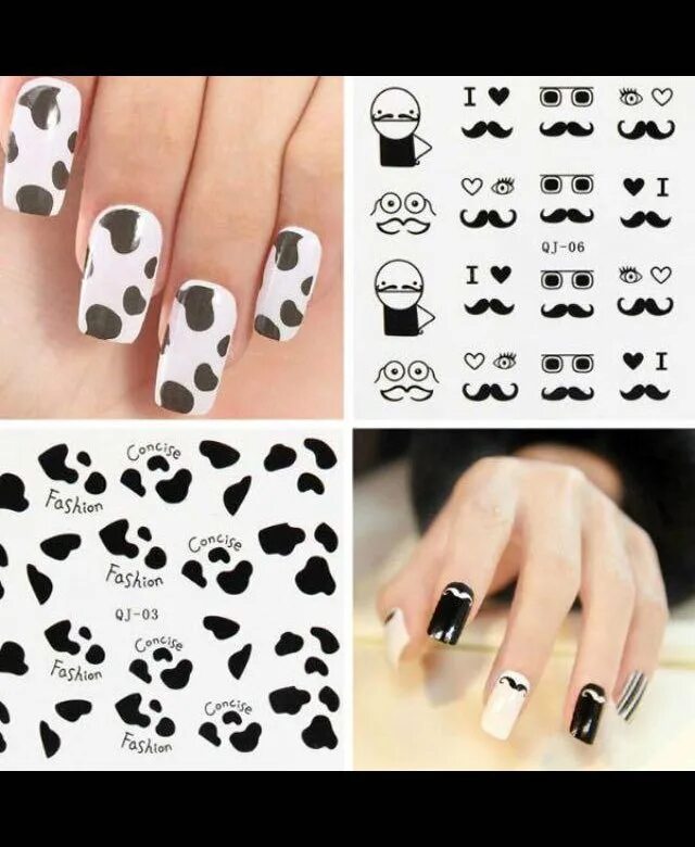 Ногти черно белые распечатать. Наклейки на ногти. Наклейки на ногти. Слайдер 3d13. Ногти черно белые распечатать.