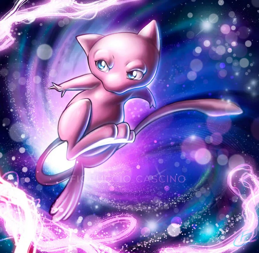 Мяу 17. Покемон Мью. Покемон Мью арт. Покемон Мью арты. Pokemon Mew Art.