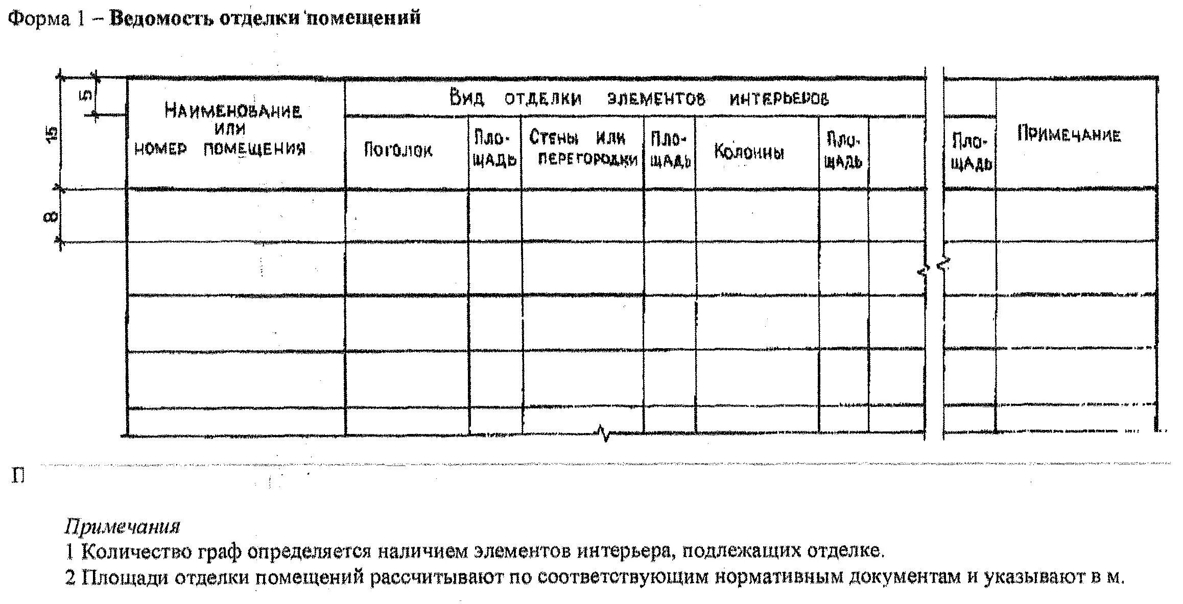 Ведомости помещений гост