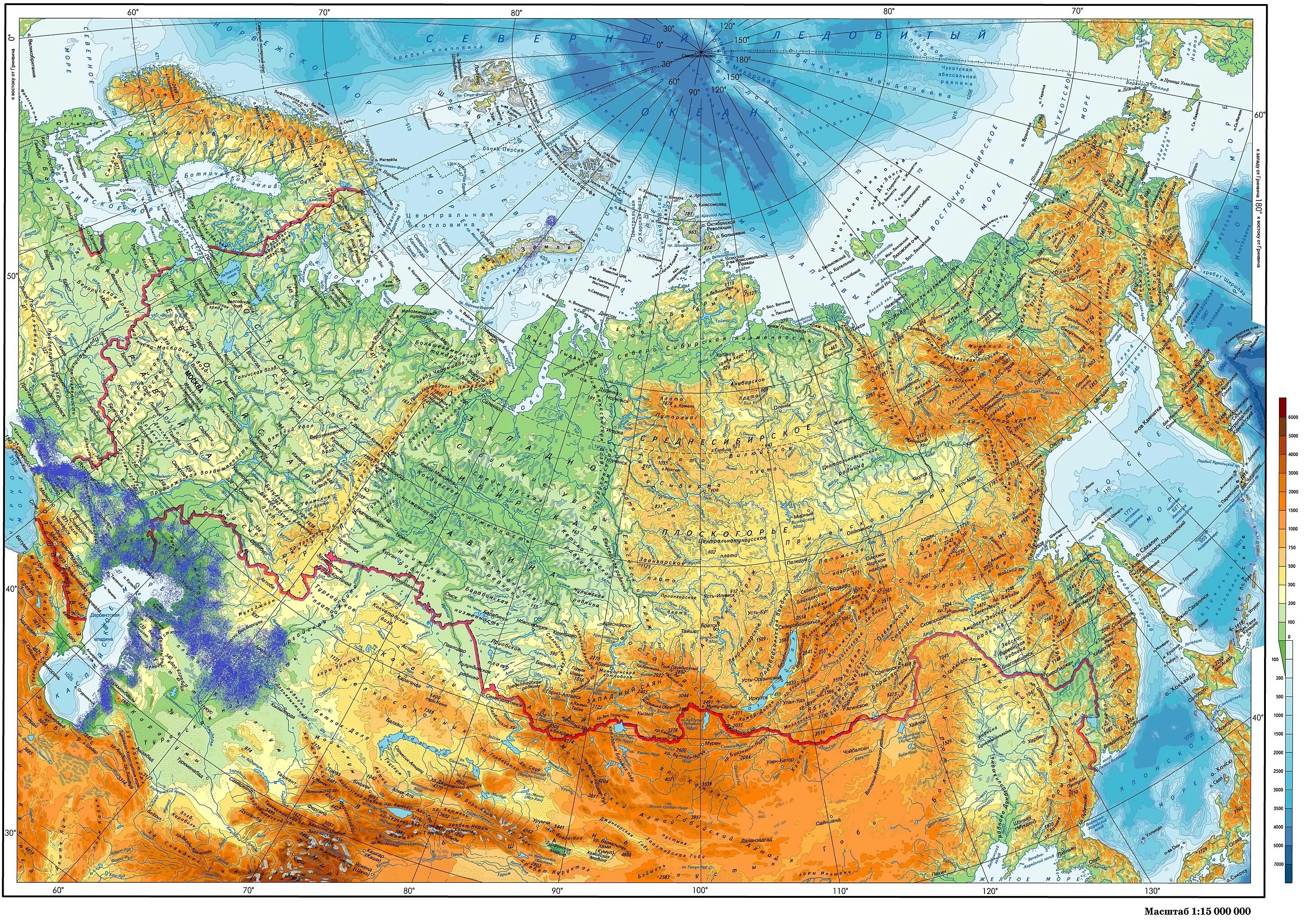 Где качестве. Карта рельефа России. Карта рельефа СССР. Атлас физическая карта России рельеф. Карта России географическая крупная.