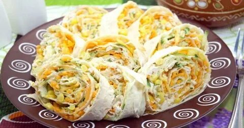 Рулет лаваш копченая курица сыр