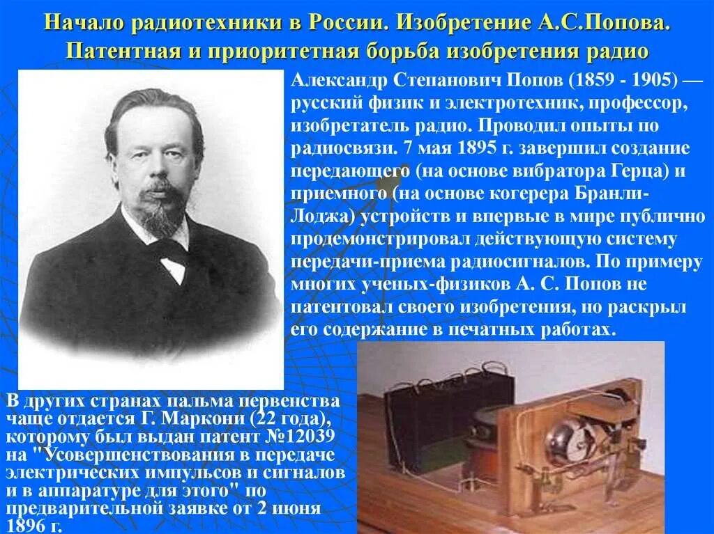 Изобретения Попова а.с. Попова. Изобретение радио Попова. Попов изобрел радио кратко.