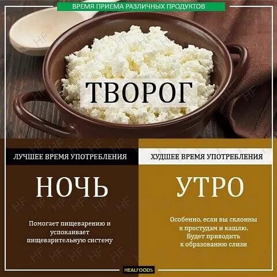 Творог есть утром или вечером для усвоения