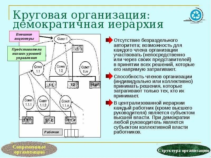 Отметьте членов организации. Круговая организация. Коллективная власть. Демократическая иерархия. Схема круговая организации.