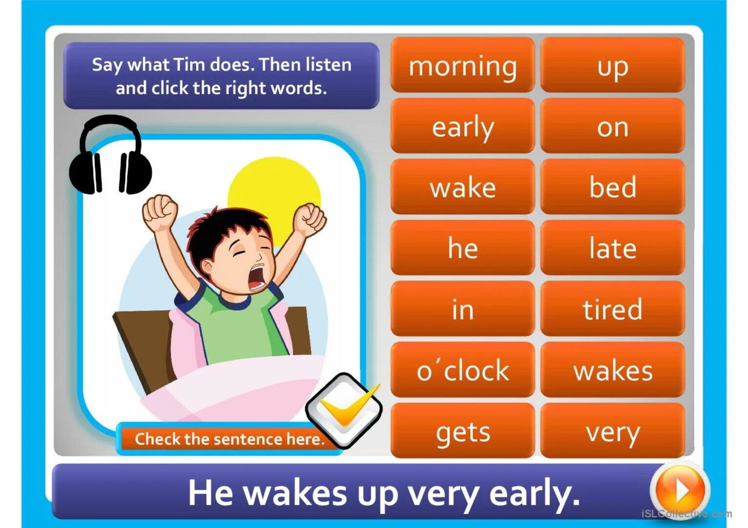 Read and the right word