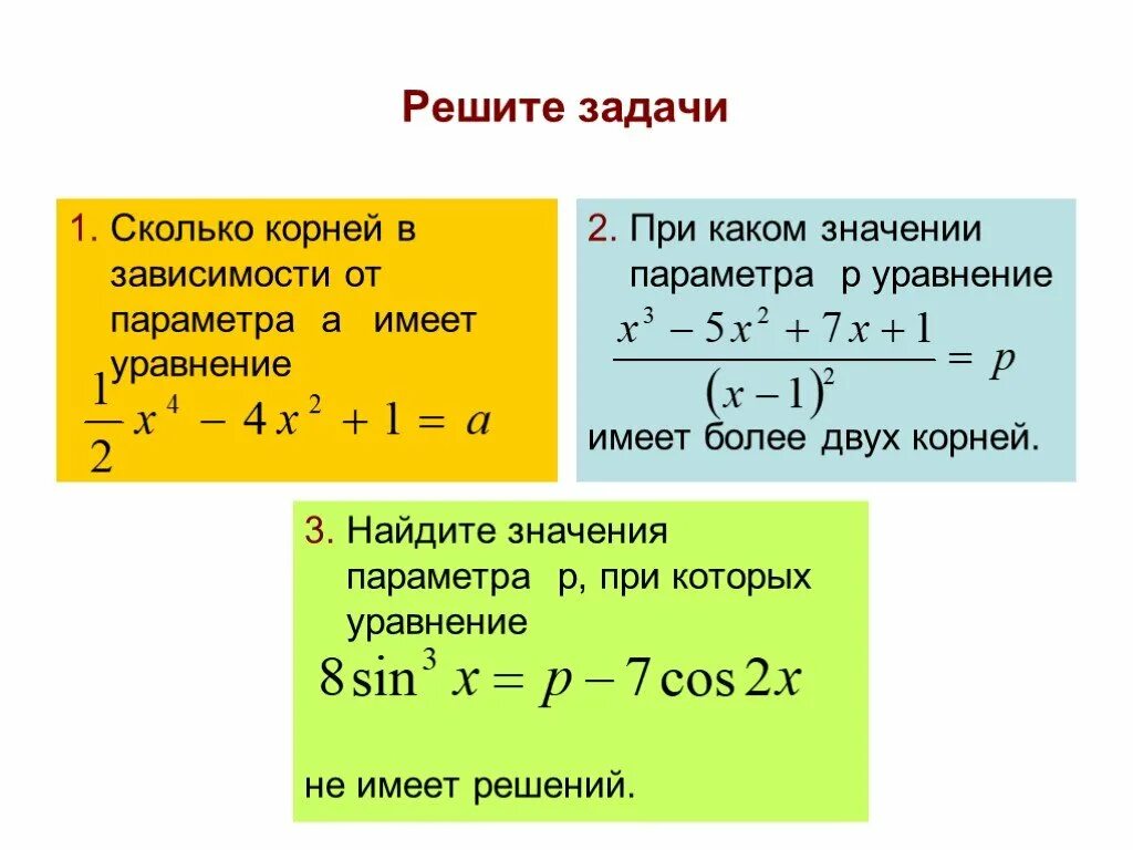 Зависимость корень. Сколько корней имеет уравнение в зависимости от значения параметра а. Сколько корней в зависимости от а имеет уравнение. Задачи с параметром решаемые с помощью производных. Сколько решений в зависимости от параметра а имеет уравнение.