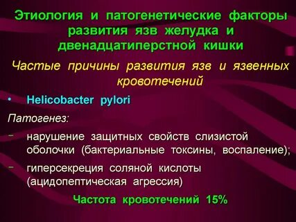 Патогенез язвенной болезни желудка и двенадцатиперстной кишки
