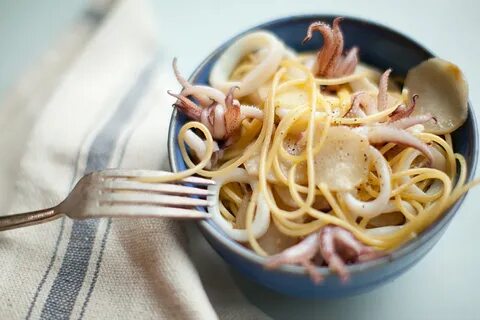 Макароны с кальмарами