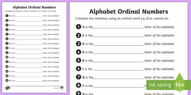 Choose the correct ordinal number
