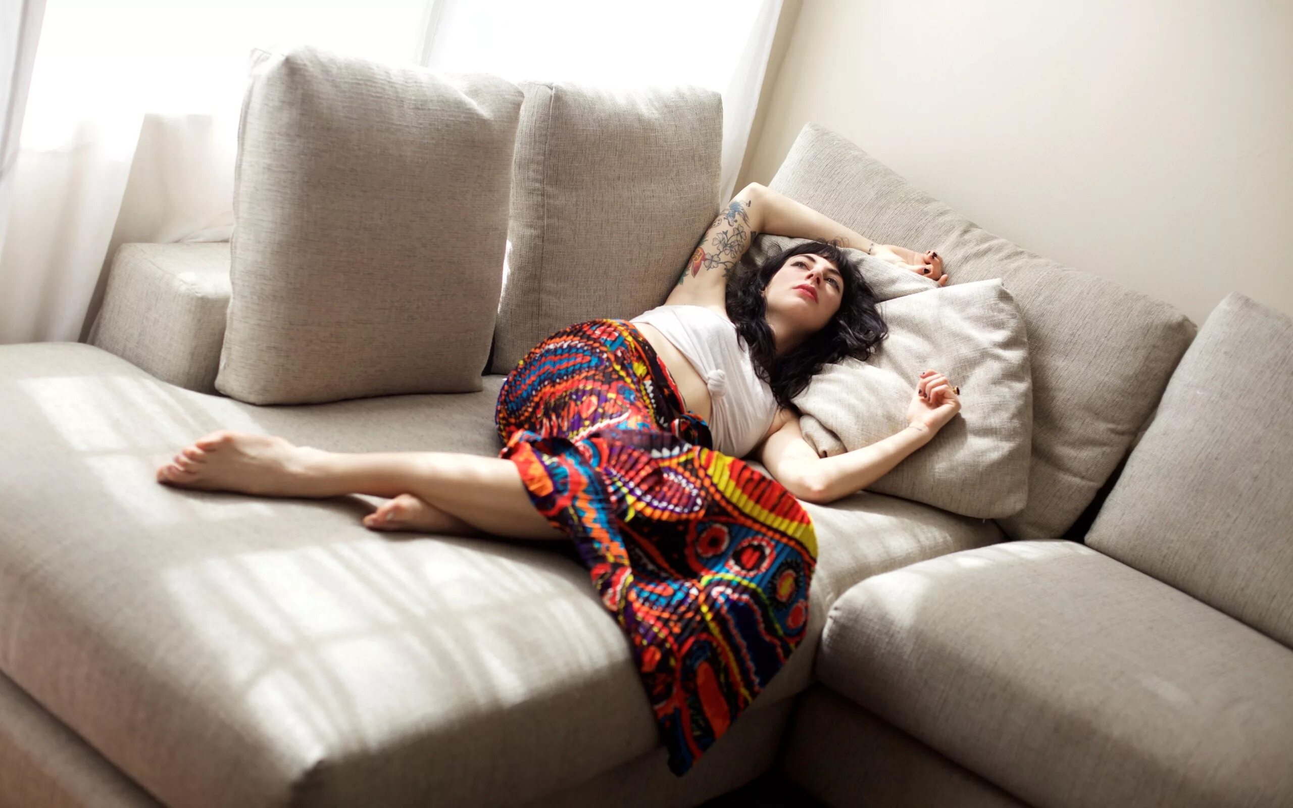 Lying on the couch