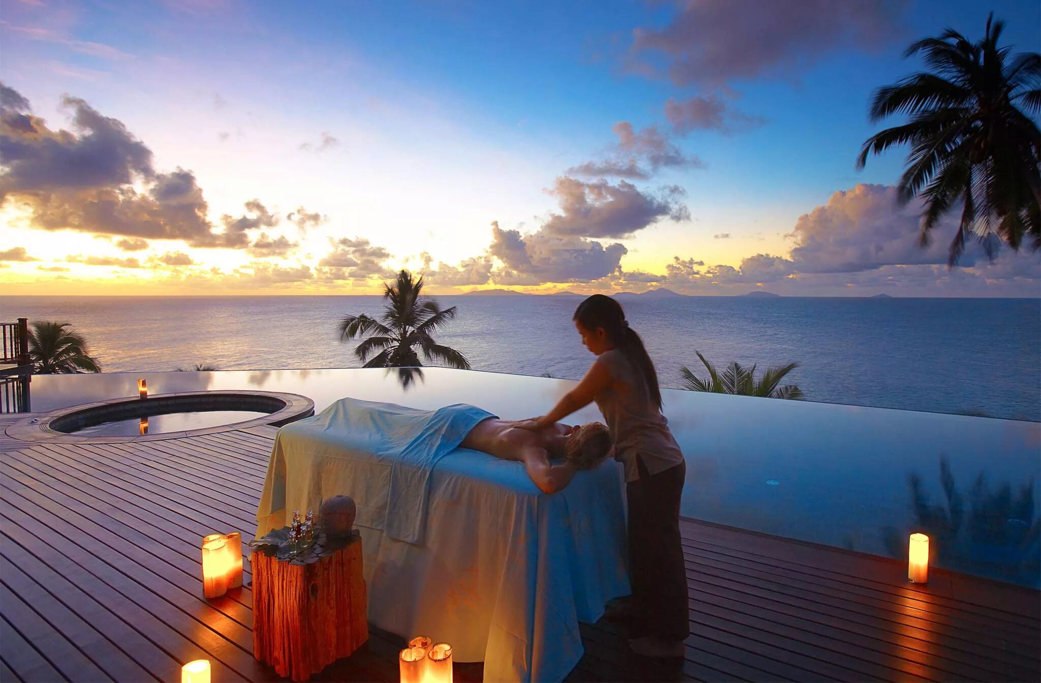 Beach massage. Fregate Island private Seychelles. Атмосфера Бали. Шикарный вид на море. Красивые романтические места.