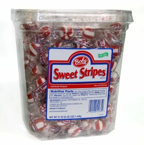Bob's sweet stripes soft peppermint candy, 160 count, 28 ounce jar. Bobs candies. Bob sweet. Bobs candies. Bob's sweet stripes soft peppermint candy, 160 count, 28 ounce jar.