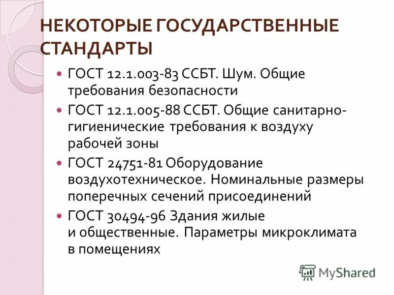 Гигиенические требования к вентиляции