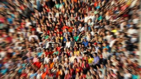 Crowded with people