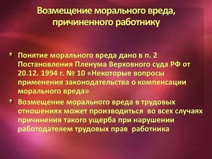 Возмещение морального вреда потребителю