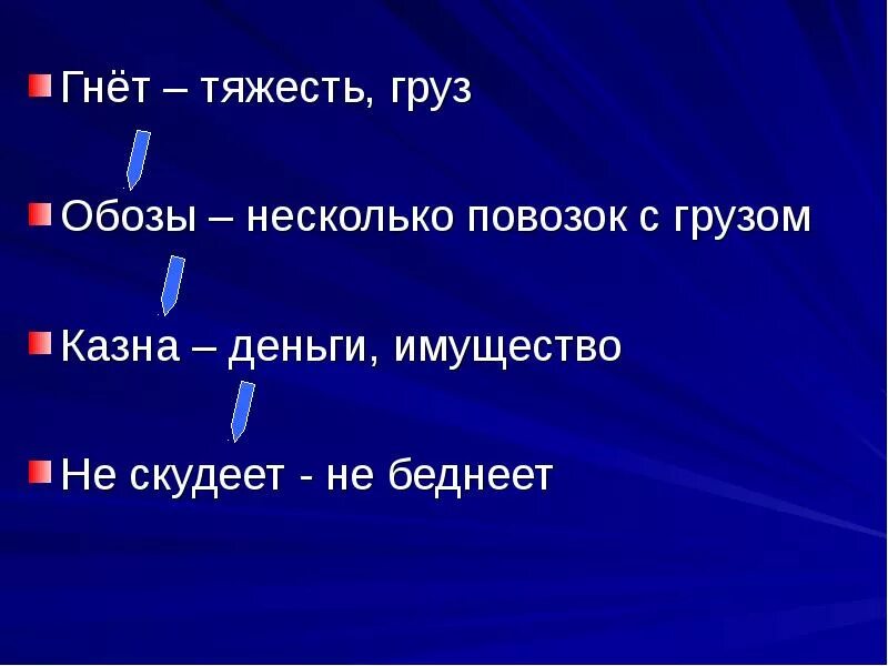 Что значит гни. Скудеет это. Значение слова не скудеет. Что значит слово обоз. Гнуть значение слова.