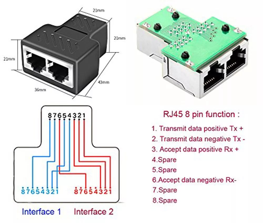 Как подключить 2 компьютера к одному кабелю интернета. Разветвитель rj45 din. Разветвитель витой пары rj-45. Сплиттер rj45 на 2 x распиновка. Как разделить интернет на два.