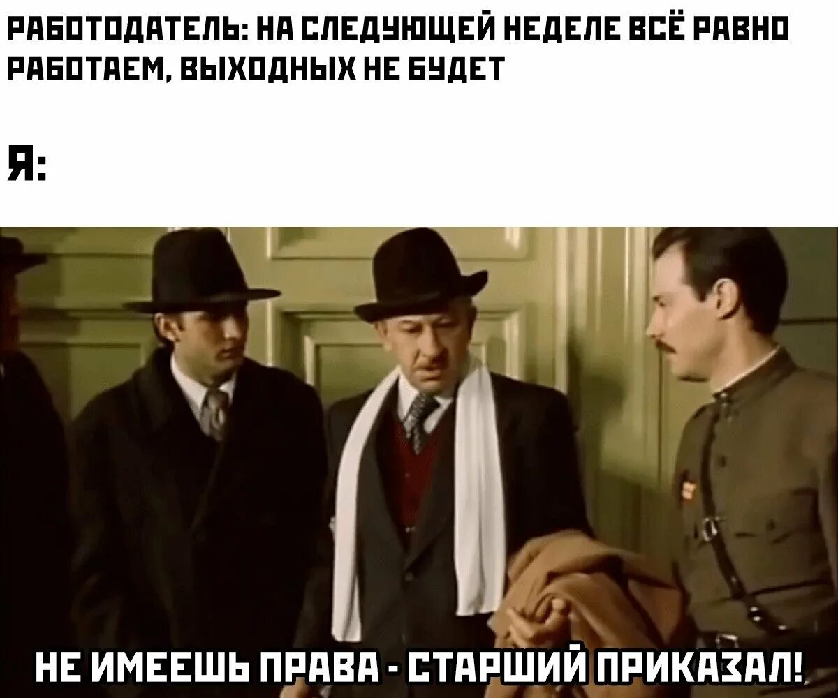 Посмотри на следующую неделю. Старший приказал место встречи. Место встречи изменить нельзя мемы. Начальник приказал Мем. Старший приказал Ручечник.