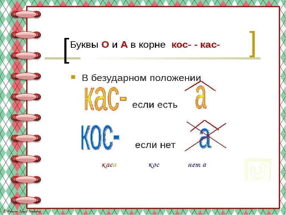 Чередующиеся гласные в корне кос кас. Правило КАС кос по русскому языку 6. Правило КАС кос 6 класс.