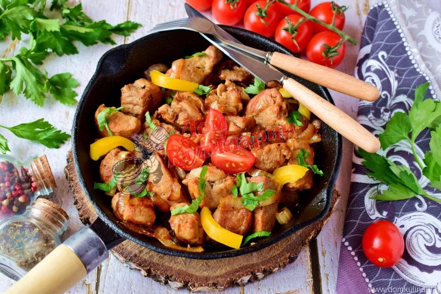 Сковороде кусочками с луком рецепт