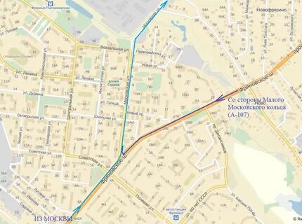 Фрязино на карте московской