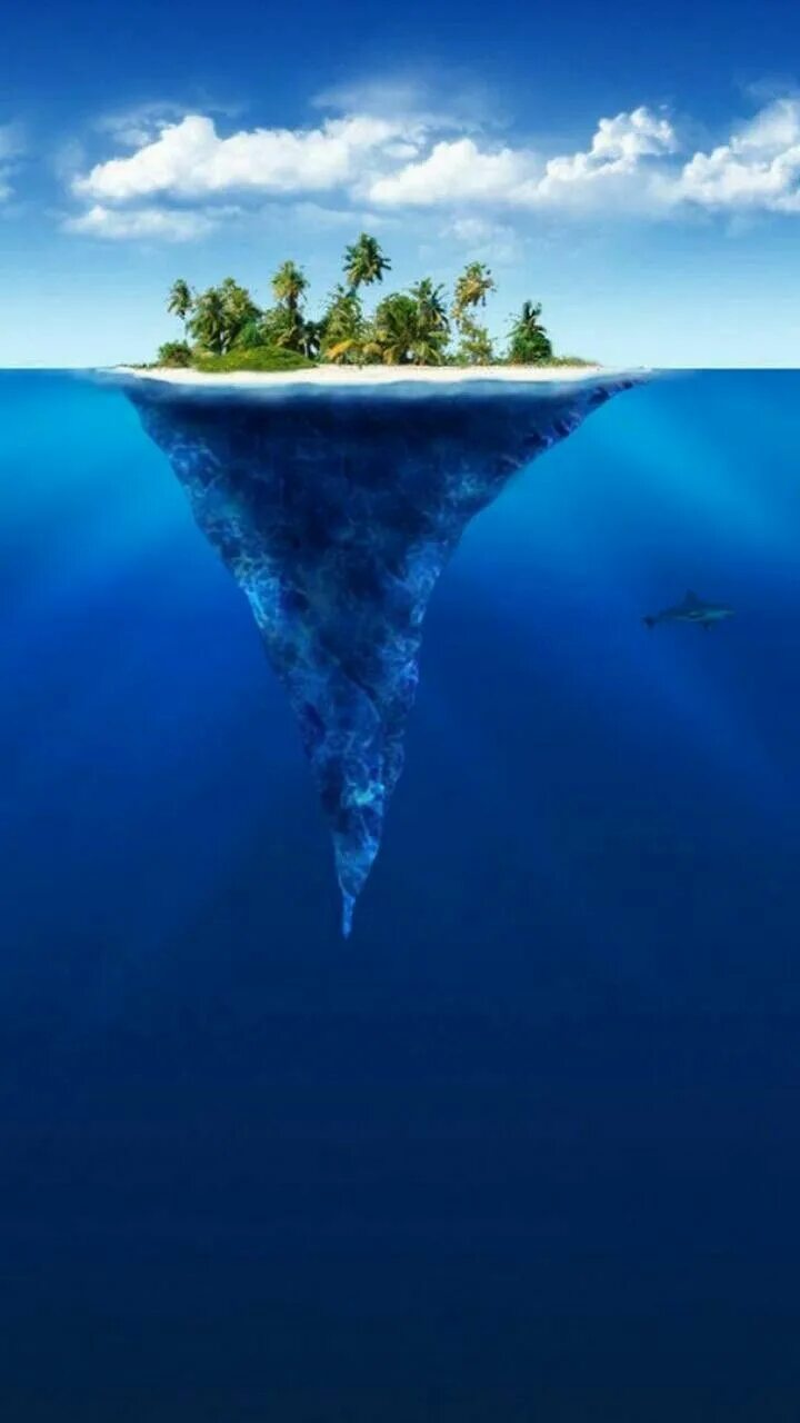 Обои айфон с островом. Дно океана. Остров в океане. Океан под водой. Остров под водой.