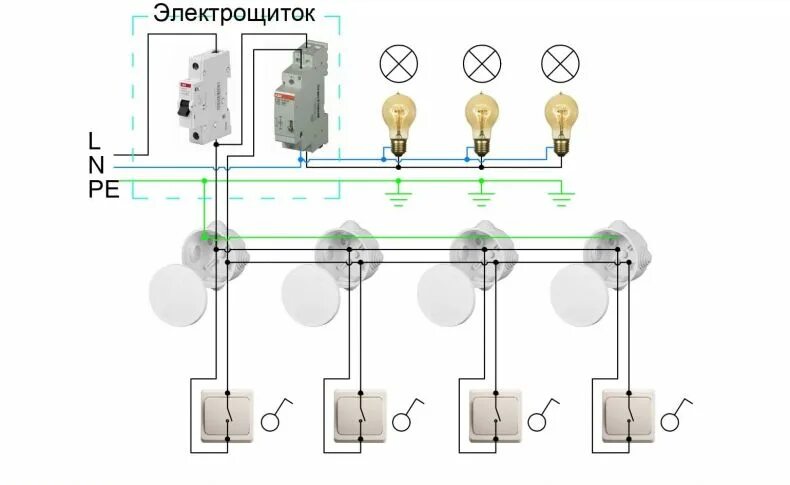 Соединение шлейфом. Подключение 3 светильников к 1 выкл. Схема подключения люстры на двухклавишный выключатель. Подключение шлейфом выключателей. Подключение светильников шлейфом схема.