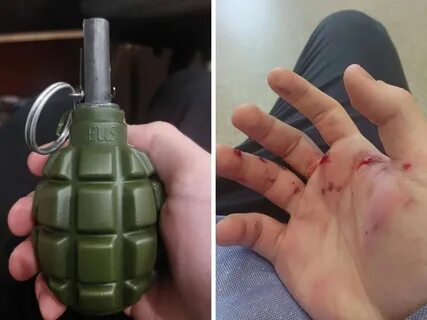 С гранатой в руке