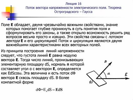 Поток вектора электрической напряженности