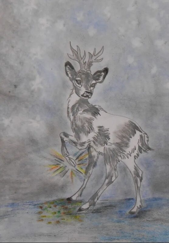 как нарисовать оленя из серебряного копытца. рисунок к сказке бажова серебряное копытце. серебряное копытце. козлик серебряное копытце. сказы бажова серебряное копытце.