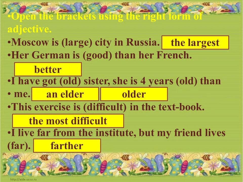 Degrees of Comparison of adjectives. Text with degrees of Comparison. Degrees of Comparison of adjectives упражнения 4 класс. Good better the best упражнения 4 класс. Live adjective