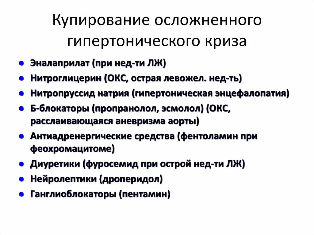 Препарат для купирования гипертонического. Купирование гипертонического криза алгоритм. Купирование осложненного гипертонического криза. Купирование неосложненного гипертонического криза. Препараты для купирования осложненного гипертонического криза.