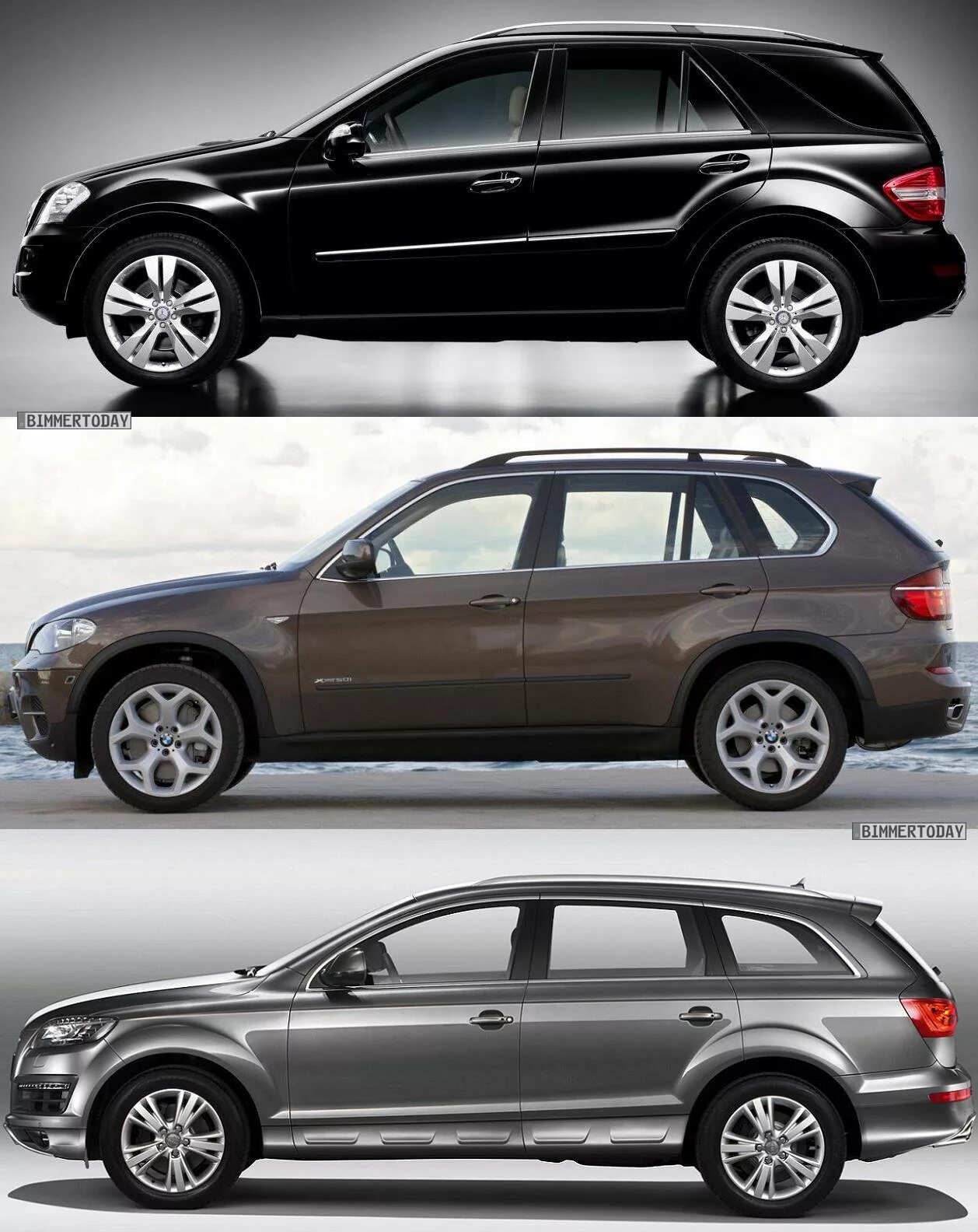 Размеры х5 е70. Audi q7 BMW x5. Мл Мерседес x5. BMW x7 и Audi q7 габариты. БМВ х5 и Мерседес мл.