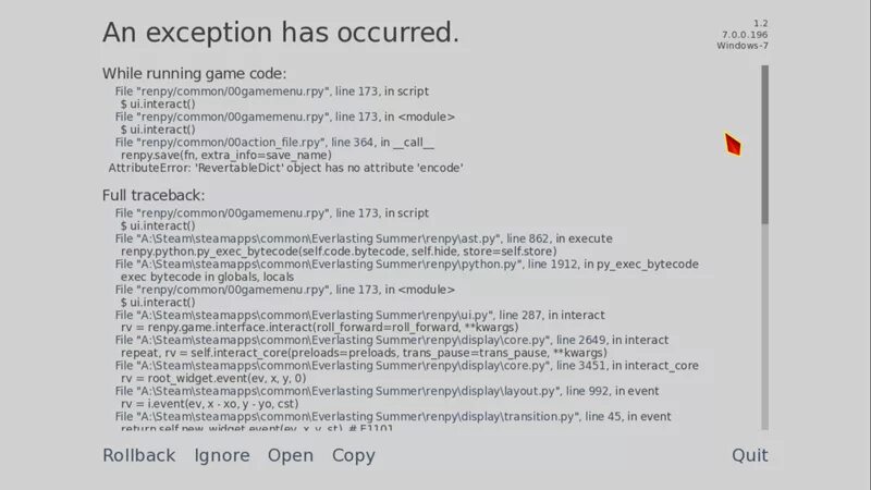 Traceback error code. Renpy ошибка. Renpy файлы. Renpy запуск проекта провален ошибка. An exception has occurred.