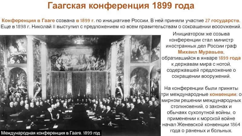 Гаагская Мирная конференция 1899 года. Международная конференция в гааге