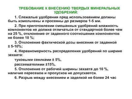 Основное внесение минеральных удобрений