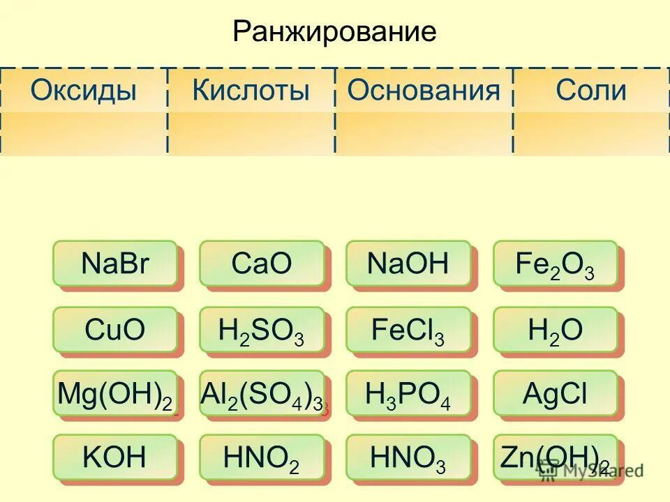 Тест кислоты соли 8 класс